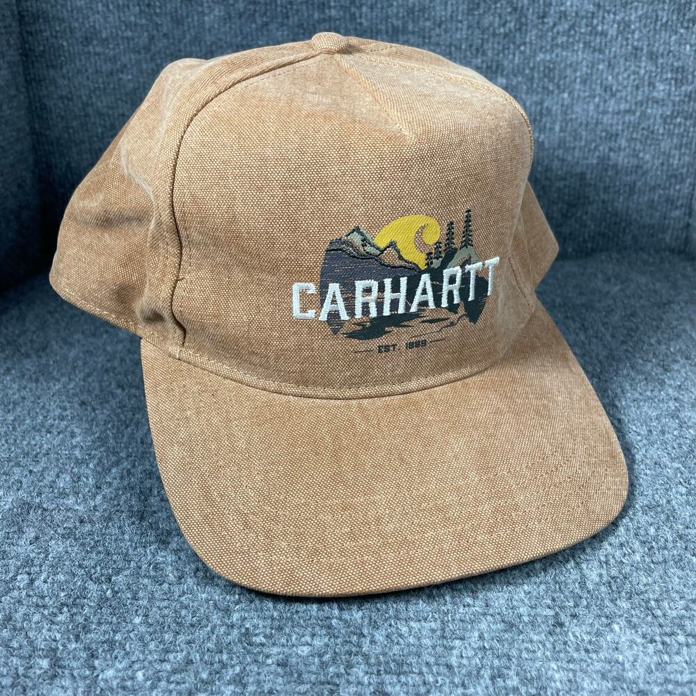 Carhartt Canvass Snapback Hat OSFM Beige Sewn In Logo Adjustable *Cut Tag*